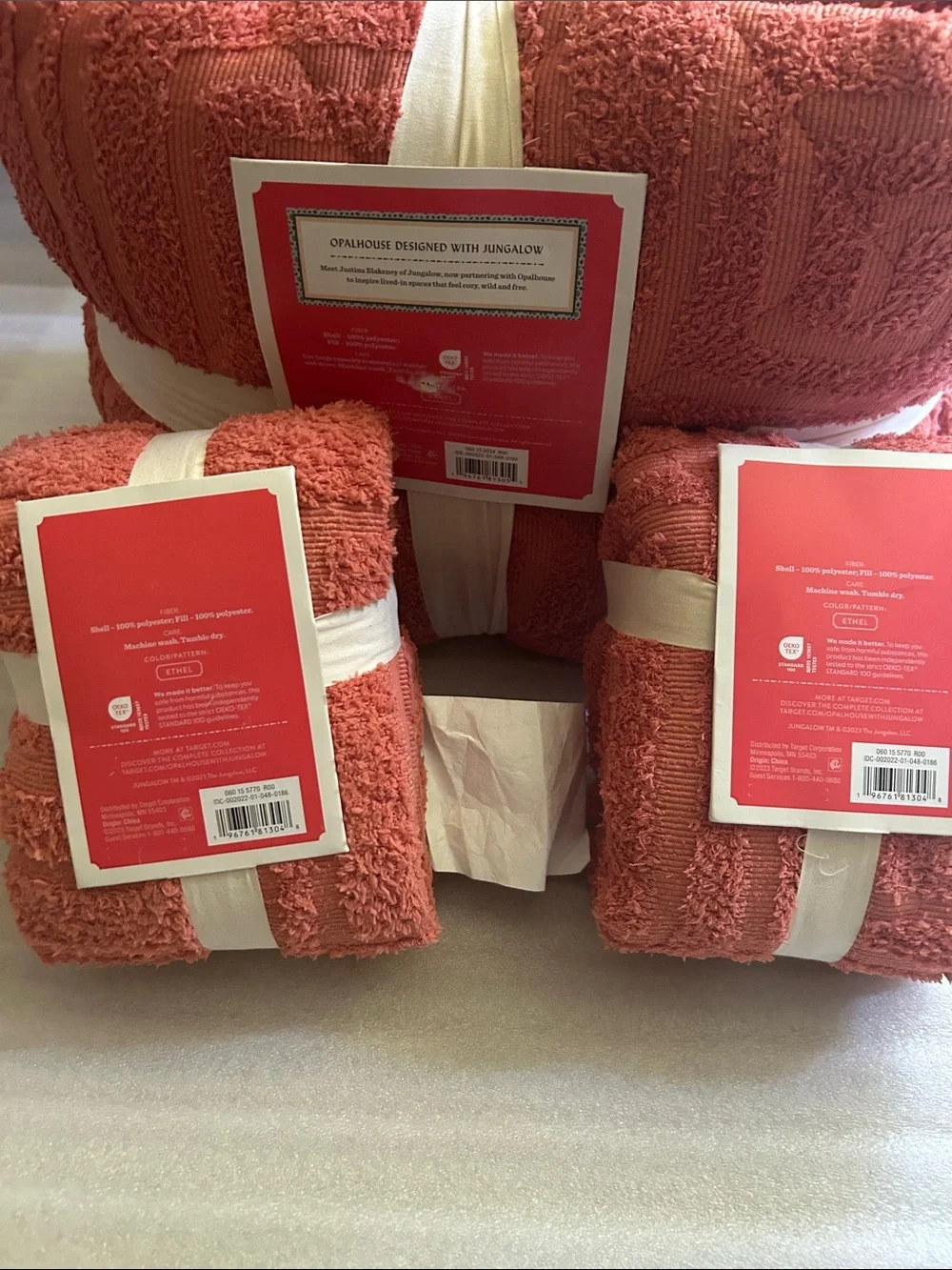 Opalhouse Jungalow F/Q Vintage Chenille Apricot Quilt and Shams Set